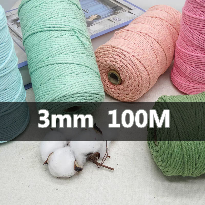 Sewing Thread In Textile - 3mm 100M macramé cordon corde coton