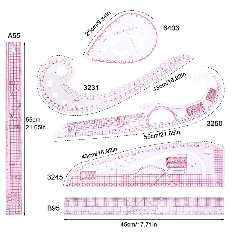 Règle de courbe française, 6 p - Sewing Gauge Ruler avis et prix
